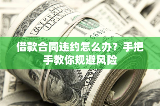 济南借款合同违约怎么办？手把手教你规避风险