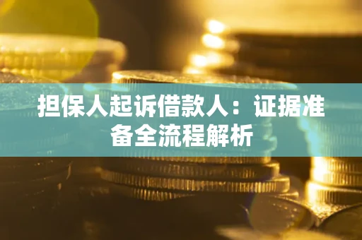 济南担保人起诉借款人：证据准备全流程解析