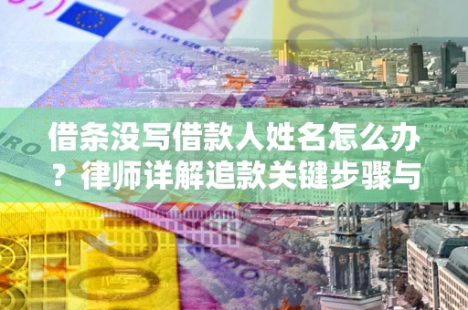 济南借条没写借款人姓名怎么办？律师详解追款关键步骤与证据链构建